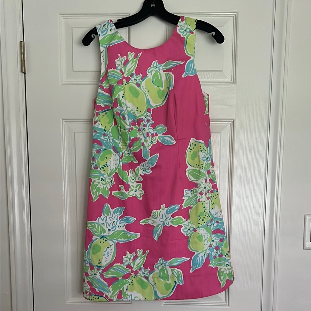 Lilly Pulitzer Delia shift dress in hot pink lemonade
